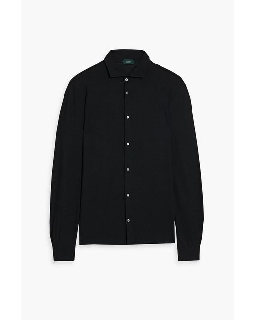 Slowear Black Zanone Cotton-Poplin Shirt for men