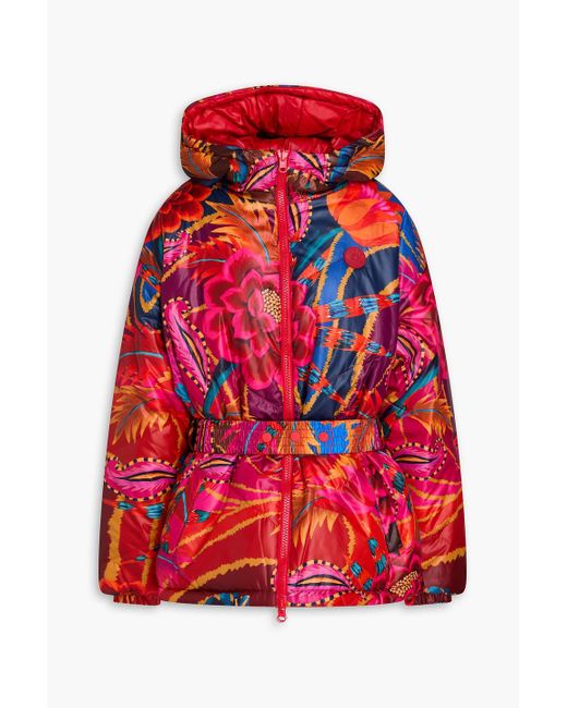 Farm Rio Red Reversible Printed Padded Shell Jacket