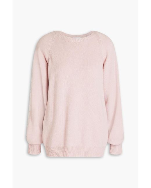 RED Valentino Pink Point D'espirit Paneled Knitted Sweater