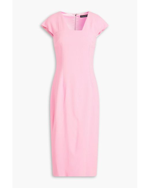 Dolce & Gabbana Pink Crepe Midi Dress