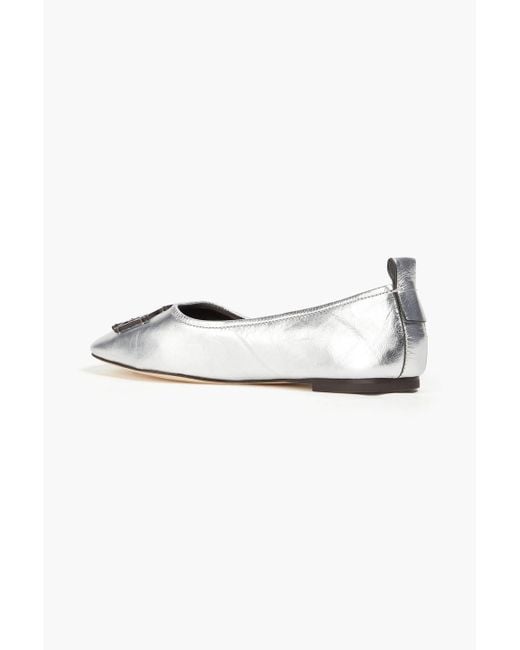 Tory Burch White Leather Ballet Flats