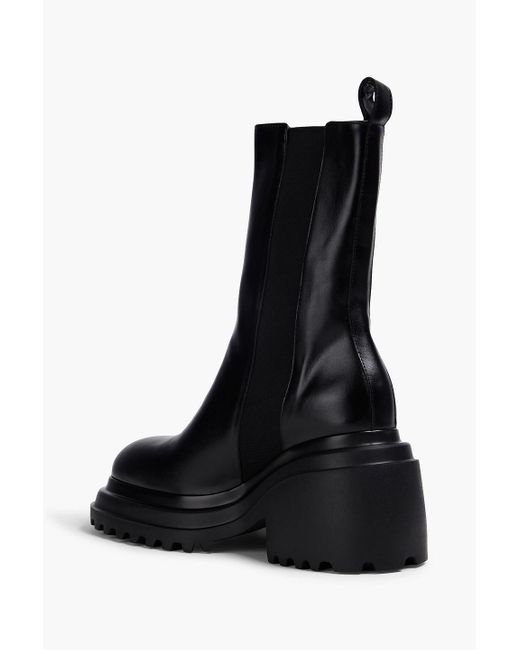Maje Black Leather Chelsea Boots