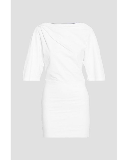 IRO White Palmero Ruched Cotton-jersey Mini Dress