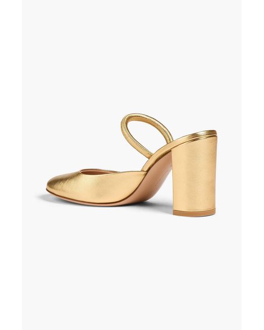 Gianvito Rossi Metallic Tivoli Leather Mules
