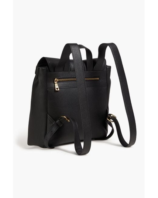 Love Moschino Black Embellished Faux Textured Leather Backpack
