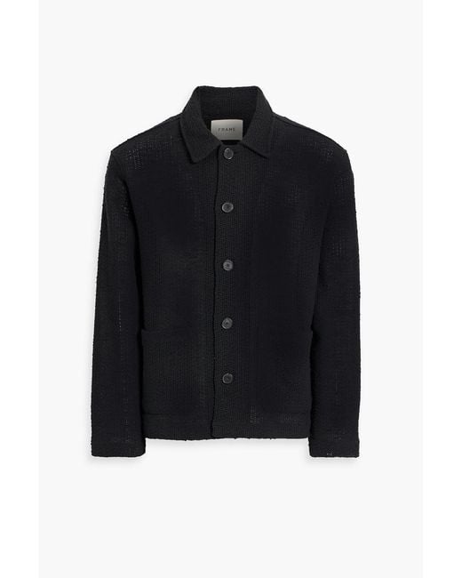 FRAME Black Crocheted Cotton-Blend Jacket for men