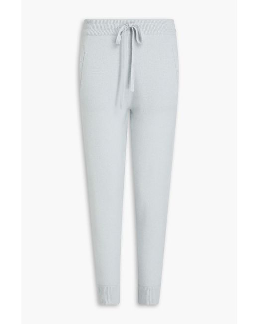 James Perse White Cropped Cashmere Track Pants