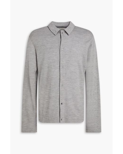 Officine Generale Gray Brent Wool-Blend Jersey Cardigan for men