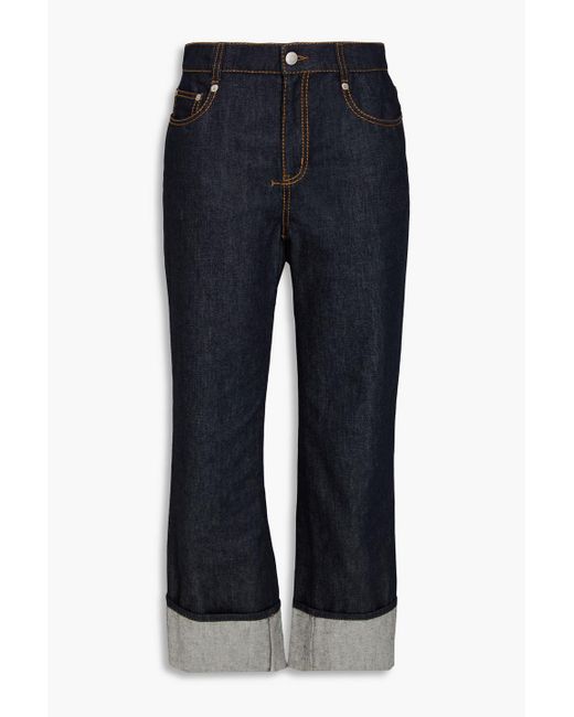Alexander McQueen Blue Hoch sitzende jeans mit geradem bein