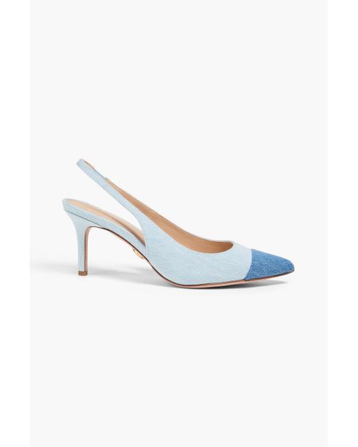 Veronica Beard Blue Liliana 70 Two-tone Denim Slingback Pumps