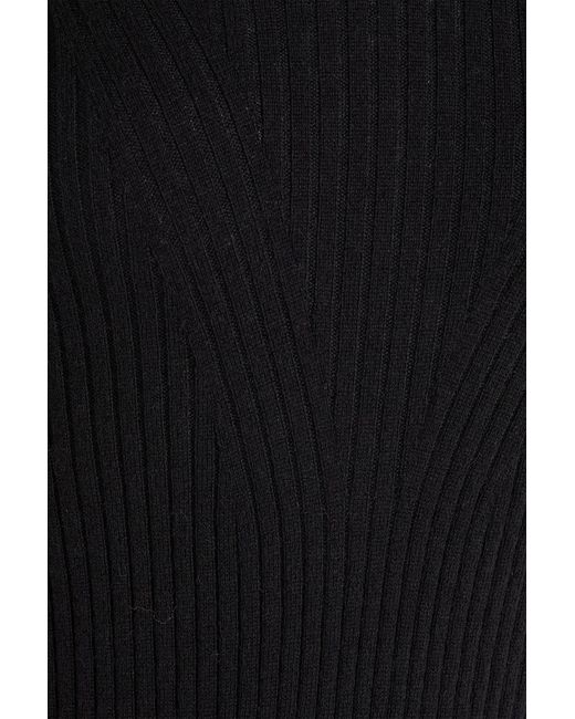 Loulou de Saison Black Anoush Ribbed Wool And Cashmere-Blend Midi Dress