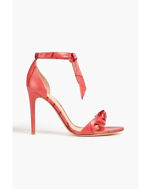 Alexandre Birman Red Clarita 100 Bow-detailed Faux Leather Sandals