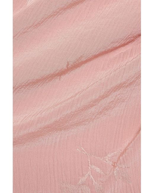 Erdem Pink Crystal-Embellished Silk And Cotton-Blend Jacquard Midi Dress