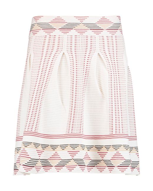 Maje White Pleated Ribbed Stretch-knit Mini Skirt