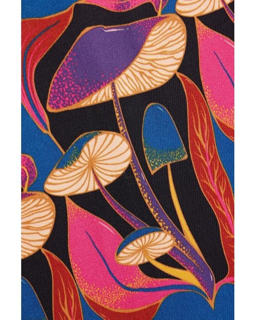 Farm Rio Red Printed Woven Midi Skirt
