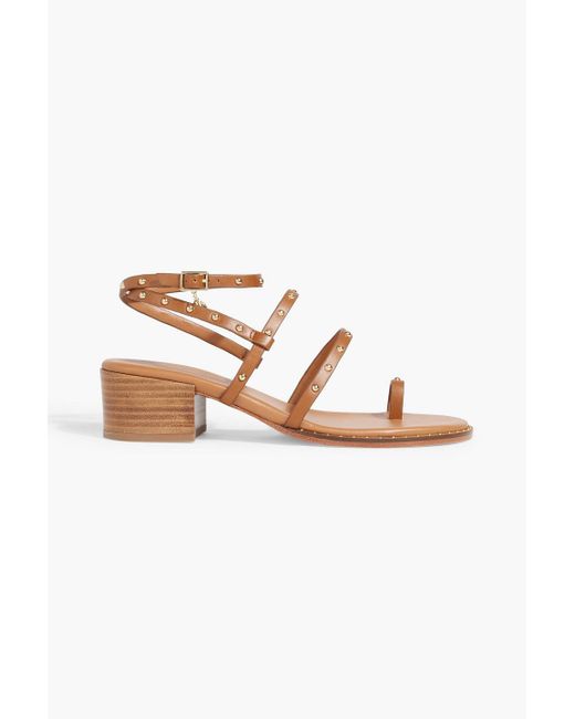 Maje White Studded Leather Sandals
