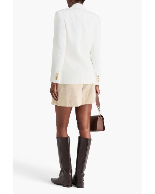 Claudie Pierlot White Double-breasted Lyocell-blend Blazer