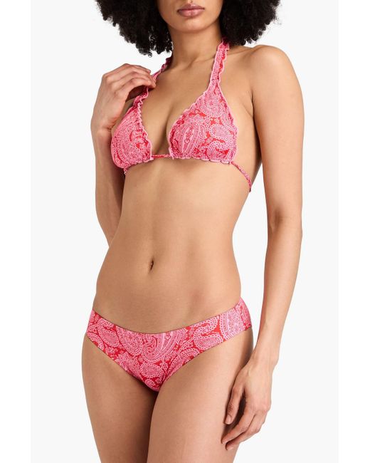 Heidi Klein Pink Tangier Paisley-print Triangle Bikini Top