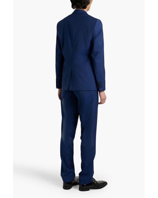 Theory Blue Chambers Checked Wool Suit Jacket for men