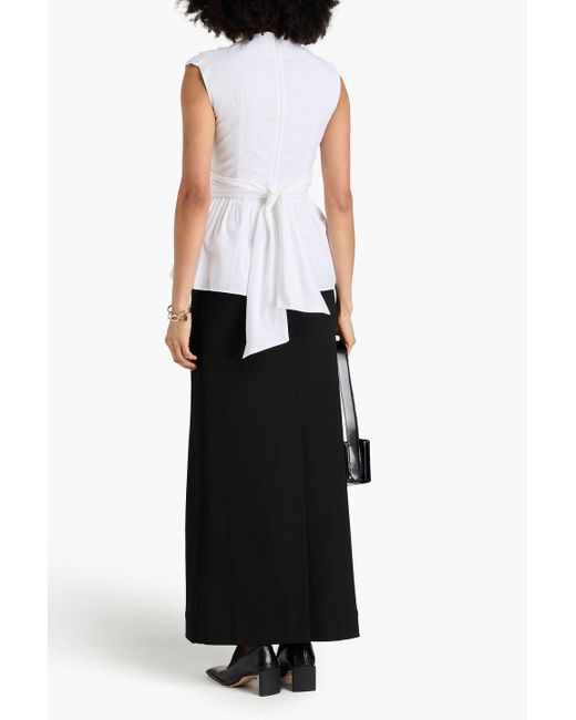 TOVE White Leila Twist-front Cutout Cotton-poplin Top