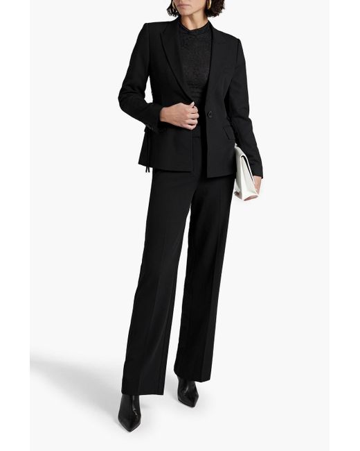 10 Crosby Derek Lam Black Raya Lace-up Twill Wide-leg Pants