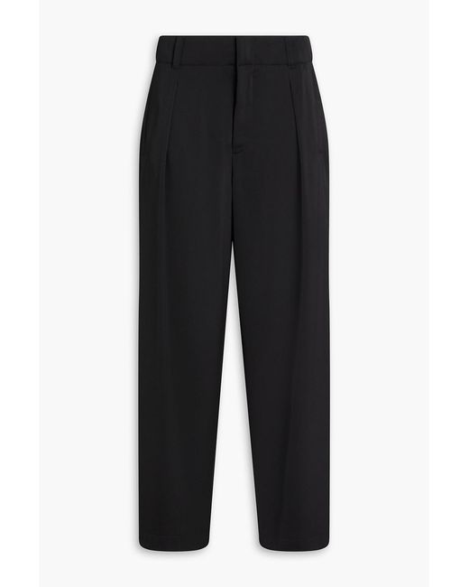 Rag & Bone Black Douglas Crepe De Chine Straight-Leg Pants