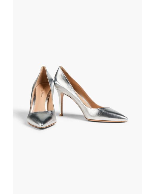 Gianvito Rossi Metallic Gianvito 85 Leather Pumps