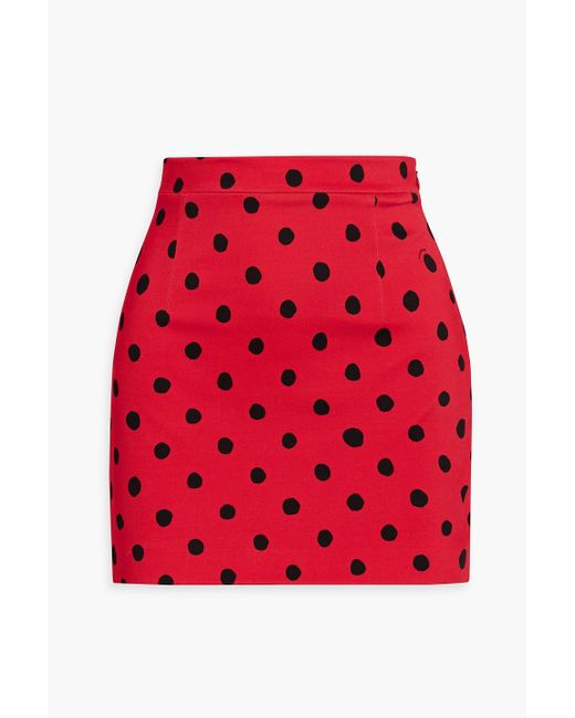Marni Red Polka-dot Crepe Mini Skirt