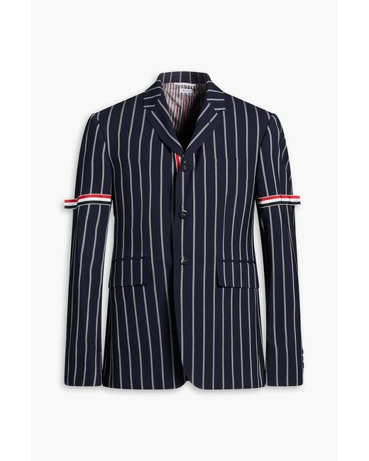 Thom Browne Blue Striped Wool Blazer for men