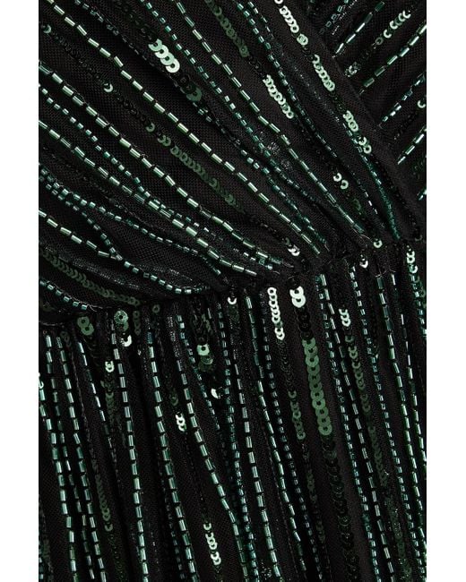 Marchesa Green Verzierte robe aus tüll mit cape-effekt