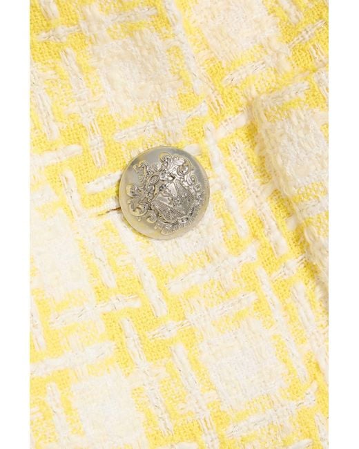 Veronica Beard Yellow Nathan Checked Cotton-Blend Tweed Jacket