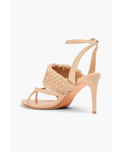 Alexandre Birman White Kate 85 Fringed Leather Sandals