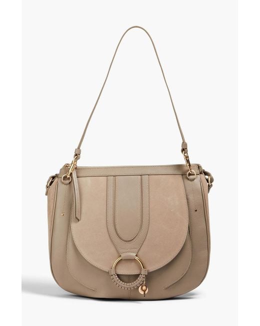 See By Chloé Natural Hana Leather And Suede Shoulder Bag