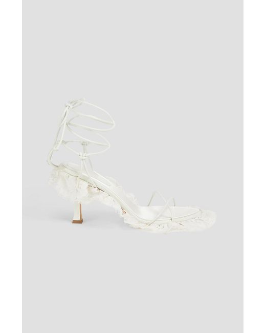 Magda Butrym White Sweden Chantilly Lace Sandals