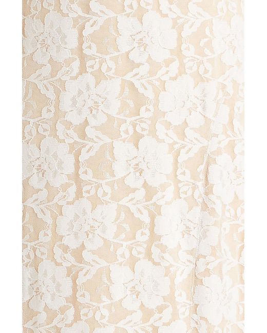 Norma Kamali Natural Open-back Chantilly Lace Gown