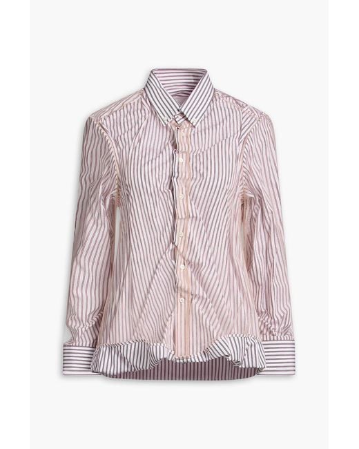 Maison Margiela Pink Striped Cotton-Poplin Shirt