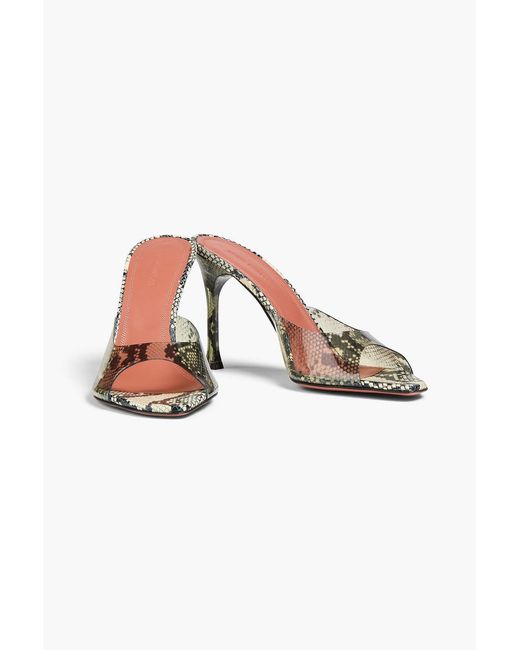 AMINA MUADDI Multicolor Alexa Snake-Print Pvc Mules