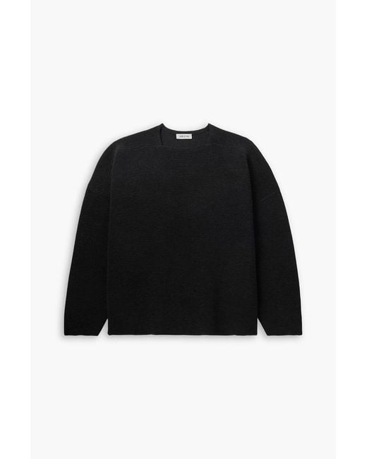 Fear Of God Black Logo-Appliquéd Ribbed Wool Sweater for men