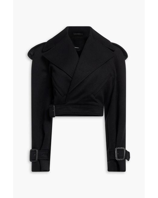 Wardrobe NYC Black Cropped Wool-felt Jacket