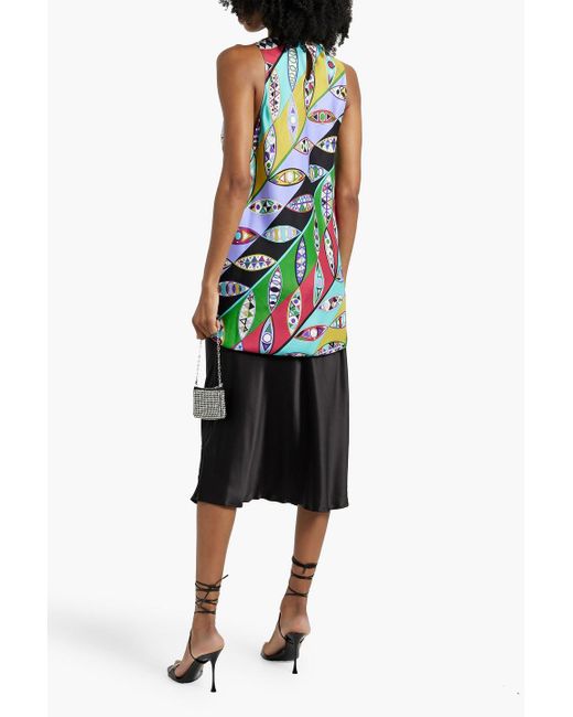 Emilio Pucci White Printed Silk Top
