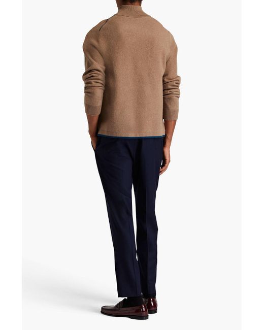Paul Smith Brown Merino Wool And Yak-blend Half-zip Sweater for men