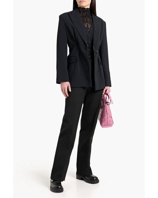 3.1 Phillip Lim Black Pleated Crepe Blazer