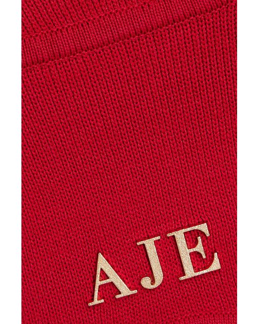 Aje. Red Parfum Corset Cropped Knitted Top