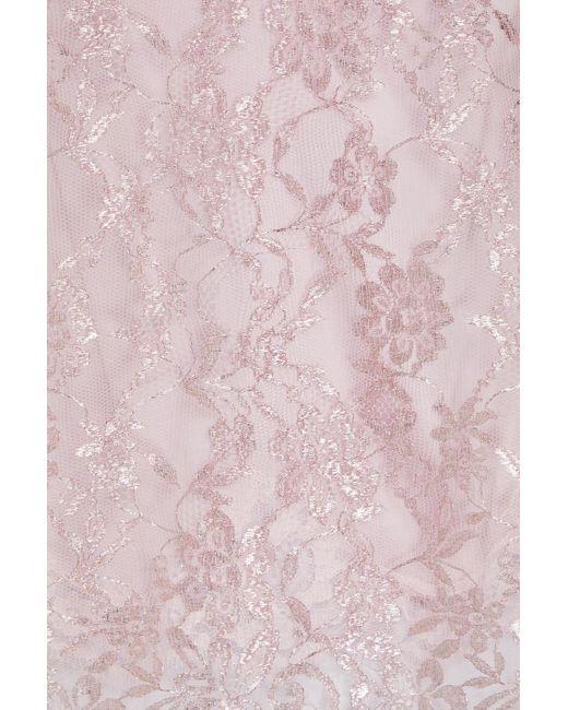 Dolce & Gabbana Pink Oberteil aus chantilly-spitze mit metallic-effekt