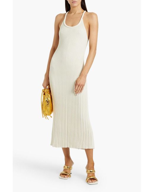 Proenza Schouler White Vida Ribbed-Knit Midi Dress