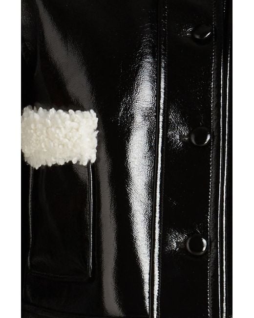 Claudie Pierlot Black Cropped jacke aus teddy-fleece