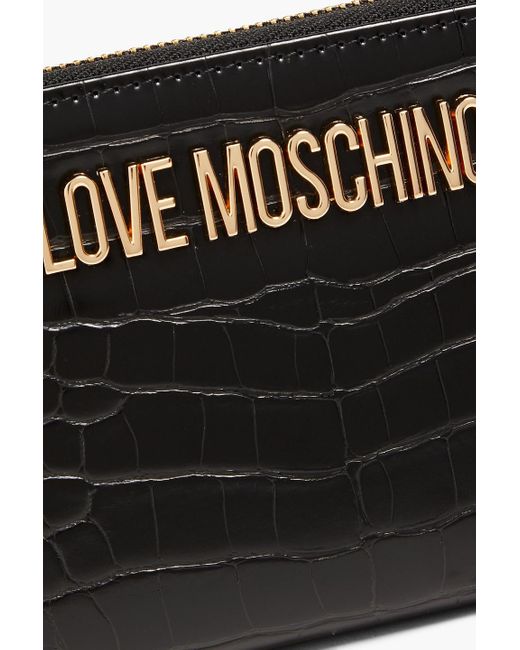 Love Moschino Black Faux Croc-effect Leather Wallet