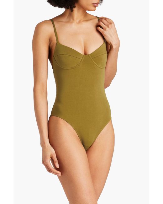 Mara Hoffman Green Gigi badeanzug mit bügel