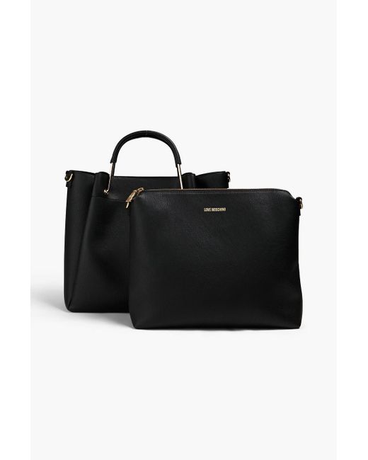 Love Moschino Black Faux Pebbled-leather Tote