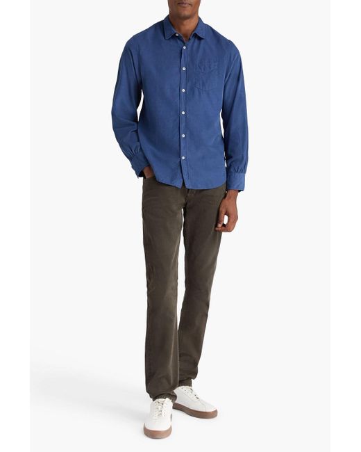 Officine Generale Hemd "lipp" aus cord aus einer baumwoll-lyocellmischung in Blue für Herren